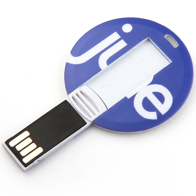 De Creditcard USB van 128GB UDP plakt 2,0 Mini Round Shapes CMYK Drukembleem