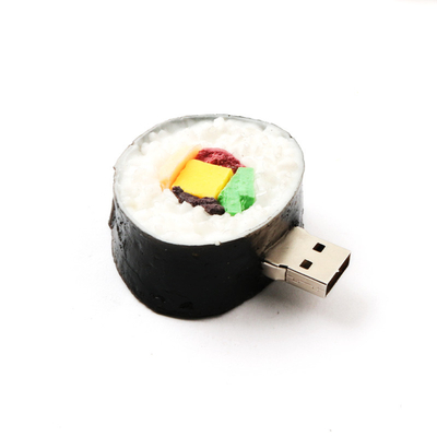 Sushi-vormige USB 2.0-interface Gepersonaliseerde USB-flash-sticks met afgedrukt logo aan de achterkant