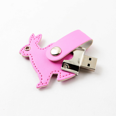 Logo afdrukken / embossing leer USB flash drive ondersteuning encryptie / datum uploaden