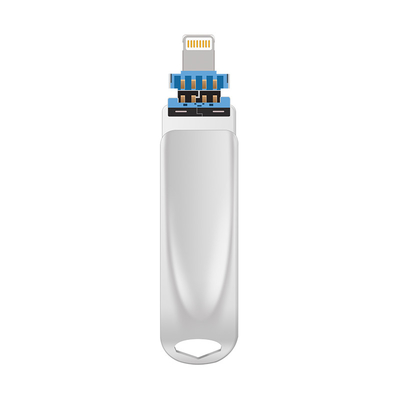 Zilveren TYPE C usb 3 in 1 met USB 2.0 USB 3.0 en Type C connector