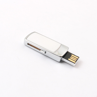 Schokbestendige metalen USB flash drive zilver en aangepaste kleur laser / koepel / print logo