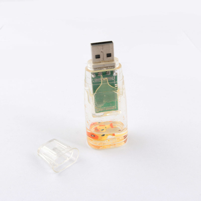 Plastic Vloeibare USB Flash Drive Onze zijkant Plastic binnenkant Eend kan aangepast gemaakt