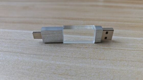 Crystal Usb 3.0 USB A met type C Beide poorten lezen zeer snel Crystal deel kan graveren logo metaal deel kan laser logo binnen hebben twee flash chips