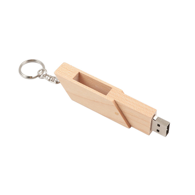 Rectangular Houten USB Flash Drive Item Bamboe Hout/Mapel Hout Ondersteuning OEM 0°C Tot 60°C