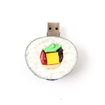 Sushi-vormige USB 2.0-interface Gepersonaliseerde USB-flash-sticks met afgedrukt logo aan de achterkant