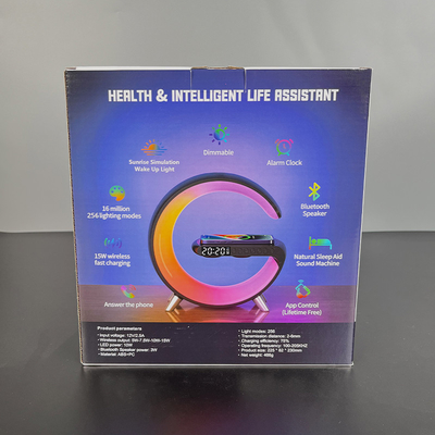Hoogwaardige 5 in 1 QI draadloze oplader met LED / luidspreker / klok
