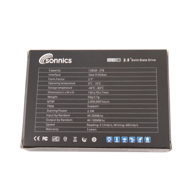 Tot 1000 MBS snelheid SSD interne harde schijven -40-85C Zwart/Goud/Zilver