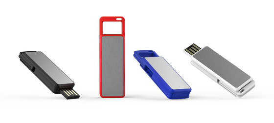 Aanpasbare plastic USB-stick Zwart Wit 256 GB geheugen Plug And Play