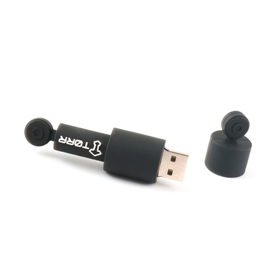 Gegevensversleuteling Ronde Custom USB Flash Drives PVC/Silicone Materiaal