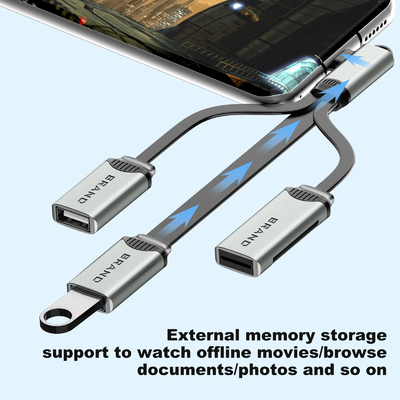 USB-hubkabel voor lezen en kopiëren Ook de USB-adapter snelle gegevensoverdracht
