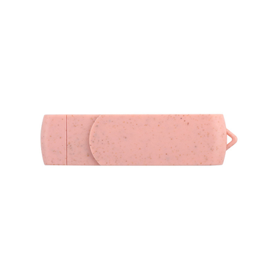 Type C USB Flash Drives Roze plastic met stro, recyclebaar materiaal en aangepast logo