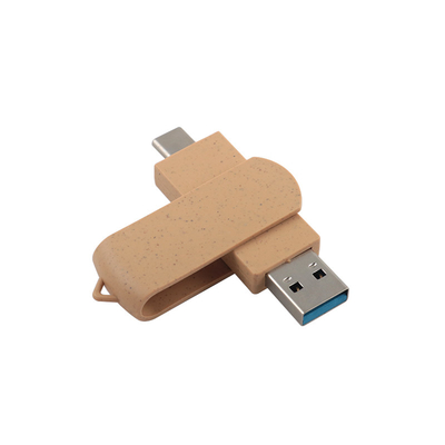 Persoonlijke Vibrant Beige USB met laser gegraveerd logo Recyclebare materialen