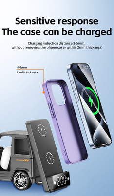 Cool Auto Grijze Kleur Draadloos Charger Snel opladen Voor iPhone Airpods IWatch