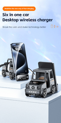 Cool Auto Grijze Kleur Draadloos Charger Snel opladen Voor iPhone Airpods IWatch