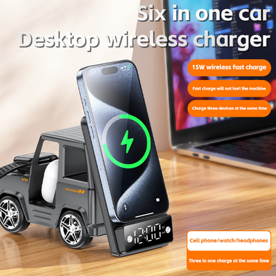 Orange Cool Car in de vorm van draadloos oplader voor iPhone Airpods IWatch 225G Uitgang 9V/1.67A