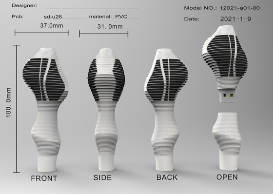 Gegevensversleuteling Vierkante gepersonaliseerde USB-flashstations met uniek ontwerp en aangepaste kleuropties