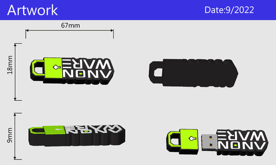 Op maat gemaakte vormen USB flash geheugen PVC of siliconen productie gemakkelijker gemaakt met open vorm