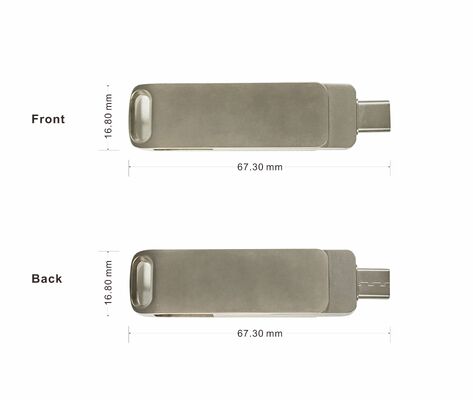 Zilver Mat Usb 3.0 Met Type C Beide Poorten Usb Flash Drive Telefoon En Computer Compatibel 256GB 512GB 1TB