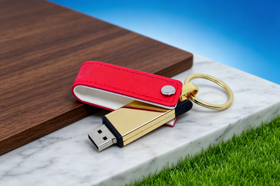 Mac OS Compatible Leather USB Flash Drive Zwart Stock Kleur Custom OEM Stijlvol Duurzaam Ontwerp Perfect voor zakelijke cadeautjes