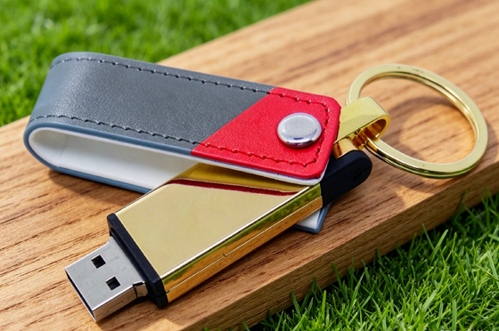 Mac OS Compatible Leather USB Flash Drive Zwart Stock Kleur Custom OEM Stijlvol Duurzaam Ontwerp Perfect voor zakelijke cadeautjes