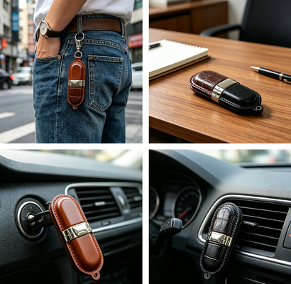 Leren USB-geheugen van klasse A Leren USB-flashdrive-flashdrive met klasse A-chip en leren buitenkant voor managers