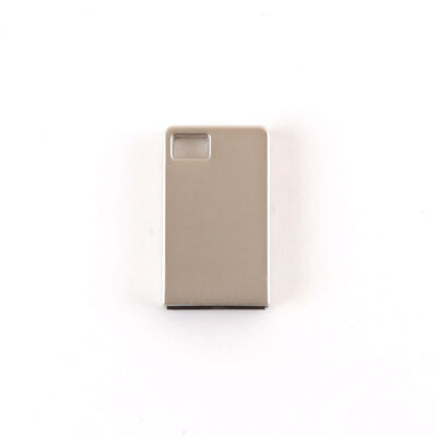 Een metalen MINI USB-flashdrive met een mat oppervlak en een 120 graden breedhoeklenshoek die gegevensbescherming garandeert