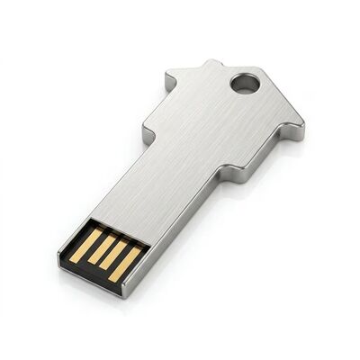Parelketting Metalen USB-stick Zilver Compact Opslagapparaat Bedrijfstemperatuur Min 50 tot Plus 80 Graden Ideaal voor Zakelijk Gebruik