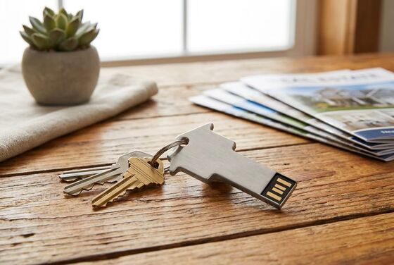 Parelketting Metalen USB-stick Zilver Compact Opslagapparaat Bedrijfstemperatuur Min 50 tot Plus 80 Graden Ideaal voor Zakelijk Gebruik