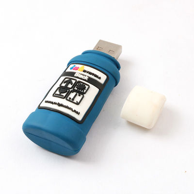 USB-flashstations USB van de inkt de Fles Gestalte gegeven Douane 2,0 3,0 H2 die 256GB testen