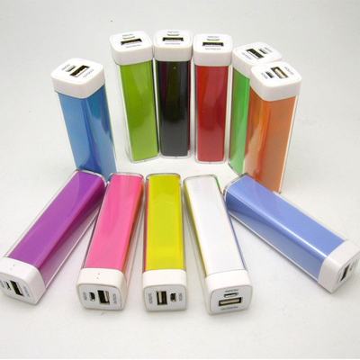 2000 MAH Colorful Metal Power Bank 91x25x25MM voor Giftgebruik