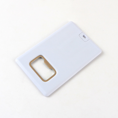 Plastic Creditcardusb-flashstation met een MetaalFlesopener USB 2,0 128GB
