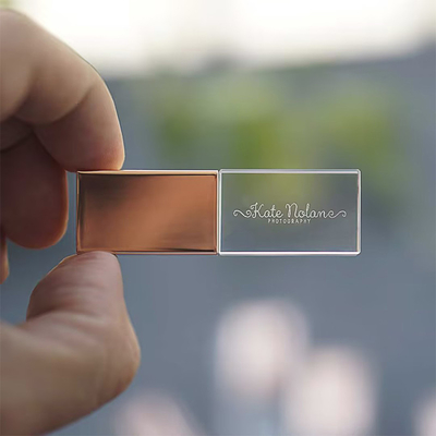 Gravure of Druk de Flitsaandrijving van Logo Fast Speed Crystal Usb met Type C en UDP
