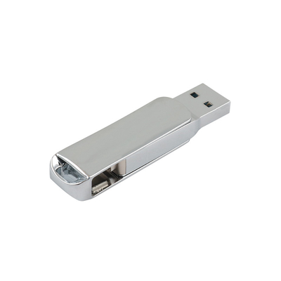 Zilveren Metaaltype C Pendrive met Glanzende Naleving van Amerikaanse Certificatie