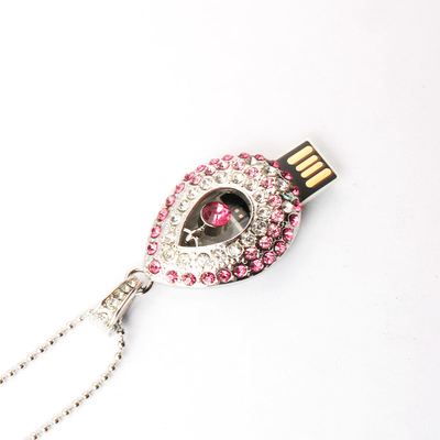 Hartvormige waterdruppel halsketting kristal usb stick met chips verborgen in