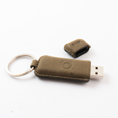 Gegradeerd Een volledig geheugen Lederachtig USB-flashstation met aangepast logo-afdrukken