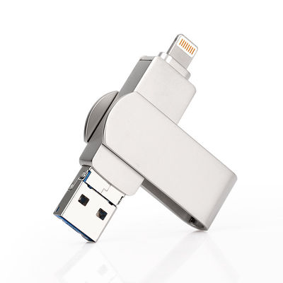 Silver OTG USB Flash Drives Snelle en gemakkelijke gegevensoverdracht met Plug And Play-functie