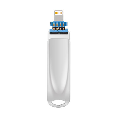 Zilveren TYPE C usb 3 in 1 met USB 2.0 USB 3.0 en Type C connector
