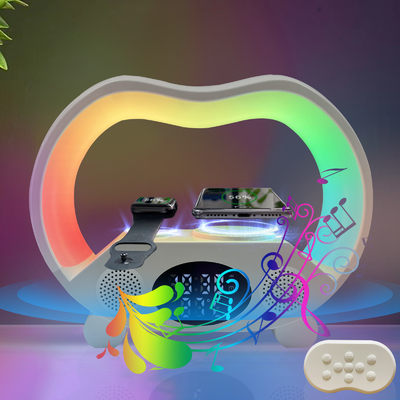 15W snel opladen luidspreker Draadloos oplader met gekleurde lichten en Bluetooth ABS materiaal