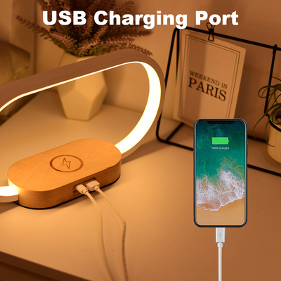 Recyclebare materialen Draadloos oplader Houten oplader Snel opladen met klok en licht