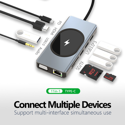 Multi-Port Data Transfer Adapter Hub 11 in één Tot 5Gbps-overdrachtsnelheid ondersteunt veel poorten