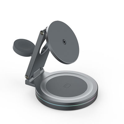 Opvouwbare magnetische draadloze oplader met 360 graden rotatie en 15W stroom