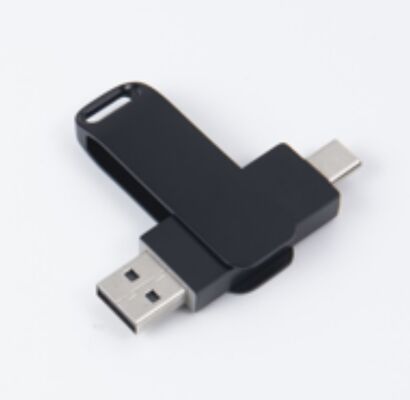 Zwarte USB 3.0 Flashdrive met Type C poort, compatibel met telefoon en computer, 256GB 512GB