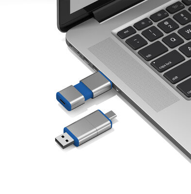 Alle geslaagde H2 USB + Type C USB-flashdrive kan OEM-logo Eén USB-behuizing