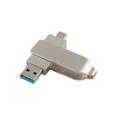 Retro Body zilveren kleur met TYPE C USB 128GB 256GB Hoge snelheid USB-formaat 71,4 * 16,8 * 10,1 mm