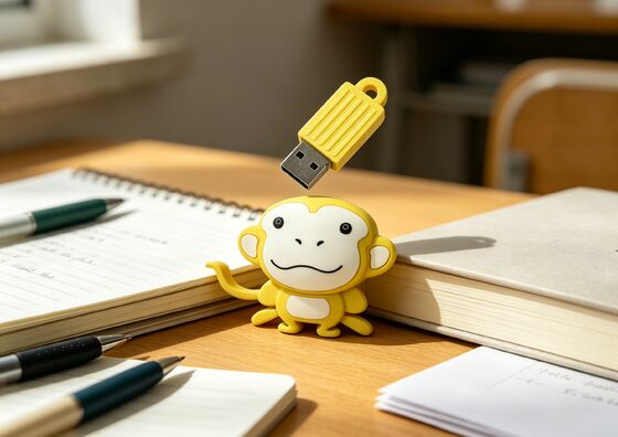 Gepersonaliseerd in de vorm van een aap PVC-vorm Gepersonaliseerde USB-flashdrive met gegevensversleuteling voor marketing en veilige toegang tot gegevens