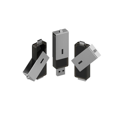 De USB Silver Clip kan 360 graden draaien en de USB A en de TYPE C kunnen beide een verlengde USB-flashdrive zijn