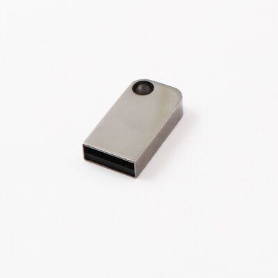 Mini USB-flashdrive met gat kan sleutelhanger plaatsen Metalen USB-flashdrive kan aangepast laserlogo