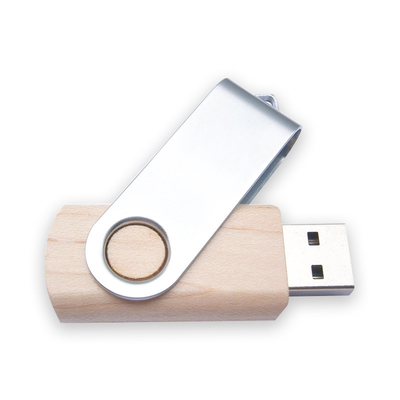 De draai vormde Houten de Kleur van het het Gevalbamboe van het USB-stationmetaal het In reliëf maken EMBLEEM
