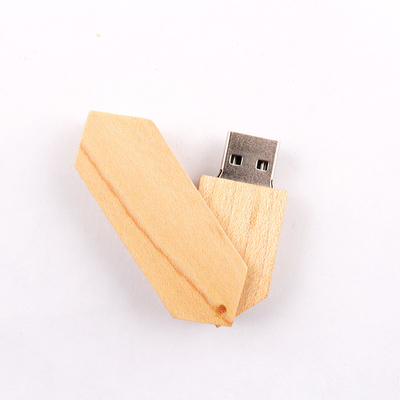Houten USB-flashstation 2,0 van de 180 Graaddraai en USB 3,0 het In reliëf maken 50-100MB/S Embleem