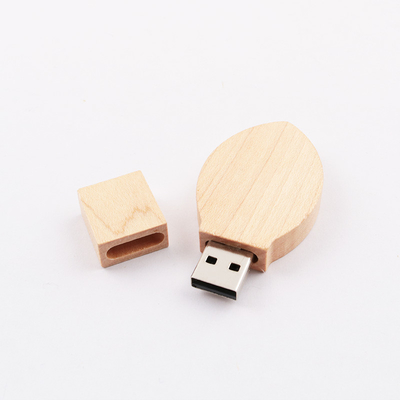 Bladvormige Houten Usb 3,0 Snelheids100mb-80mb/s Gravure Logo Both Side